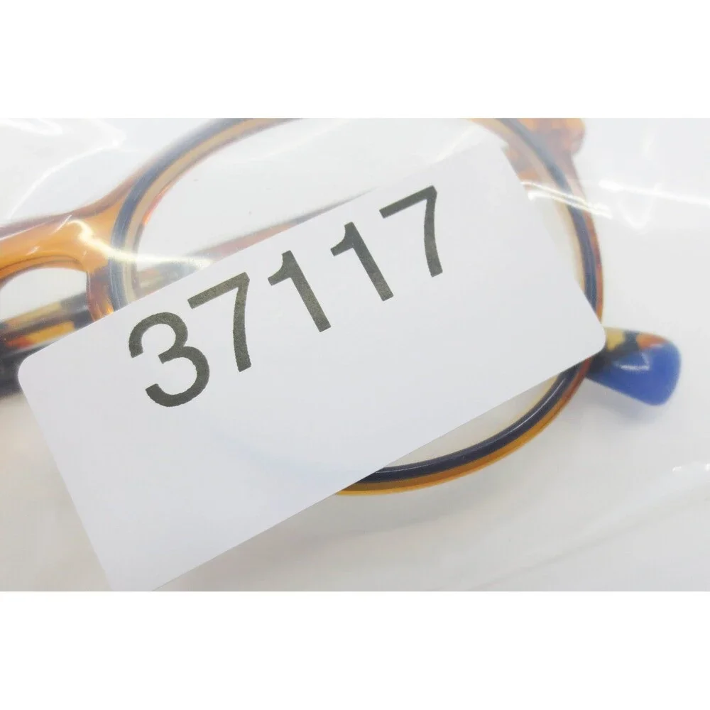 Link Occhiali Eyeglass Frames Amber Translucent Round Tortoise Blue 37117